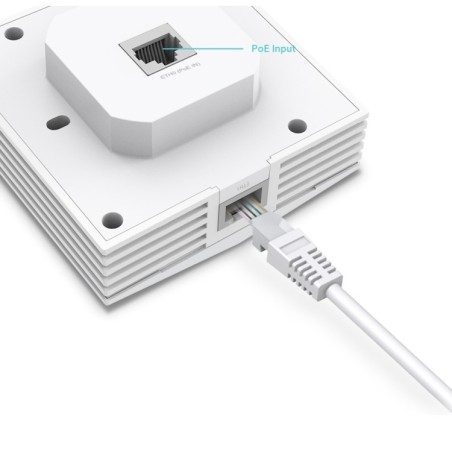 Punto de acceso WiFi 6 AX3000 de pared Omada TP-Link EAP650-Wall - PoE, Gigabit, 20/23 dBm