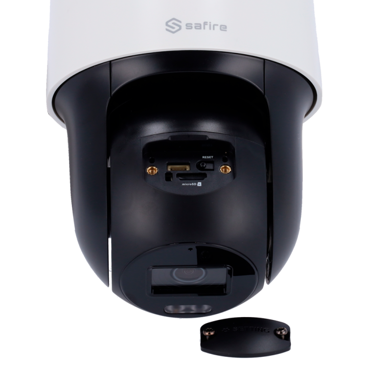 Cámara IP domo PT, 2Mpx Ultra Low Light, Dual Light IR 30mts, 2.8mm, H264+,H265+, PoE802,3af, IP66