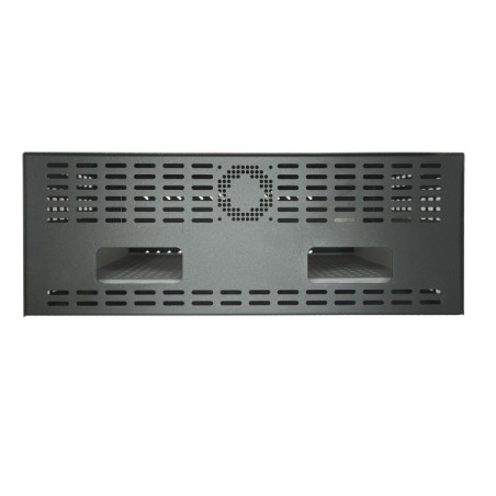 Caja fuerte especial para videograbador compatible con Rack 19" (1 U). Cerradura mecánica. Con ventilación y pasacables.