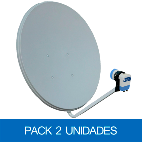 Antena parabólica de 82x75cms tipo Offset. Acero galvanizado recubierto de poliester. Embalaje 2 Unidades.