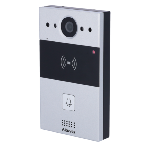 Placa videoportero IP para 1 apartamento, cámara 2Mpx,  lector tarjetas MF, NFC y Bluetooth, PoE, IP65