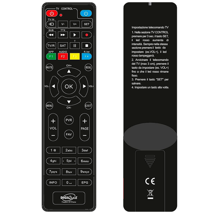 Mando universal para receptores Digiquest (Tivusat)
