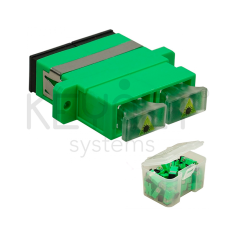Adaptador SC-SC APC SM, SX, Sin pestañas, verde