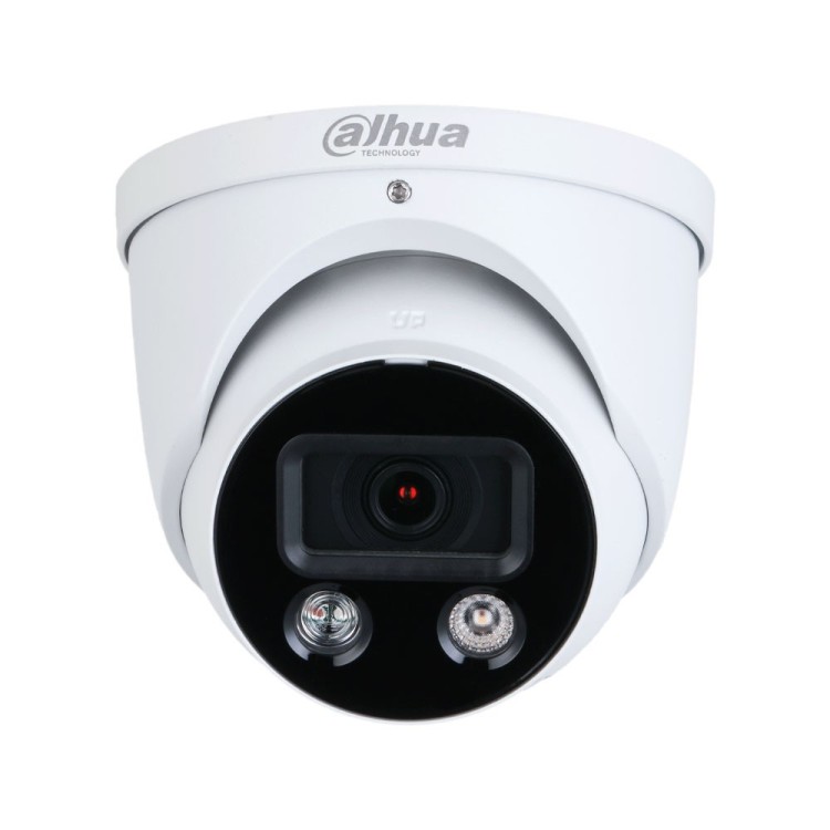Cámara IP domo, 8Mpx, Iluminación IR y blanca 30mts, fija 2.8mm, H265+, PoE802,3af, IP67