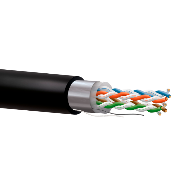 Cable CAT5e FTP, Cobre, CPR-FCA, Polietileno (exterior), negro. Bobina 305mts.