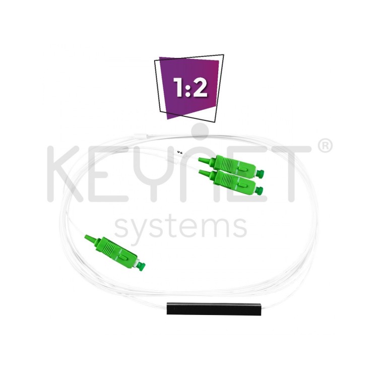 Splitter óptico mini 1x2 fibra ajustada con. SC/APC 2mt/1,5mt.