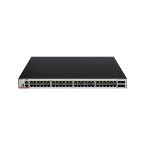 Switch Gestionable L3, 48 puertos Gigabit PoE 802.3af/at, 370W/1570W, x4 puertos SFP+ ,para rack 19"