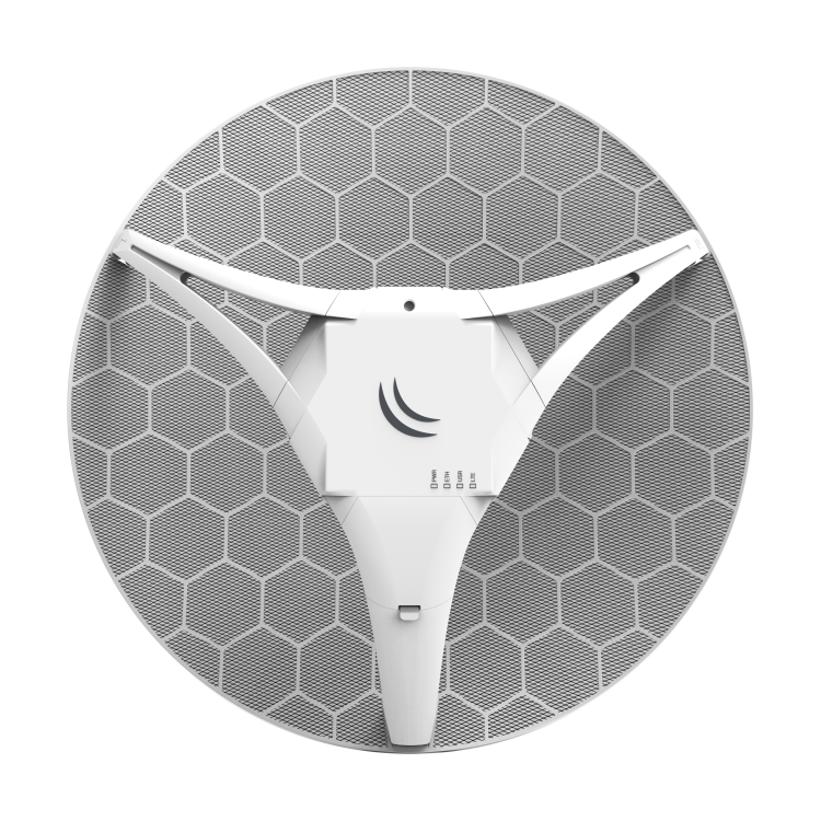 CPE exterior MikroTik LHG R - sin módem, antena 21 dBi, PoE, miniPCIe libre - RBLHGR
