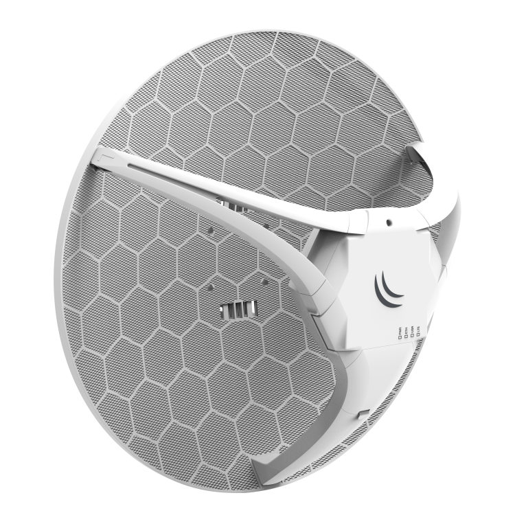 CPE exterior MikroTik LHG R - sin módem, antena 21 dBi, PoE, miniPCIe libre - RBLHGR