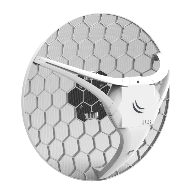 CPE exterior MikroTik LHG R - sin módem, antena 21 dBi, PoE, miniPCIe libre - RBLHGR