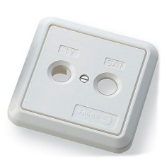 Caratula TV-Radio/SAT  para toma serie BSD, color Blanco