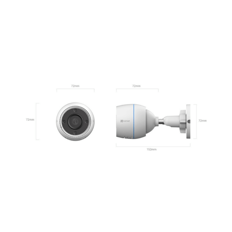 Cámara Wi‑Fi exterior EZVIZ CS-H3C (2MP) - IA IP67