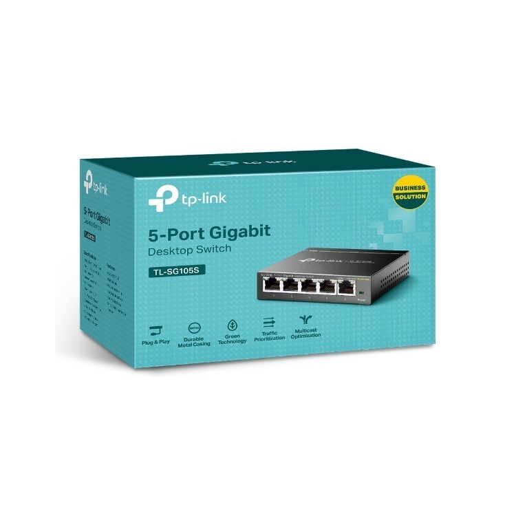 Switch para sobremesa con 5 puertos a Gb, caja metálica