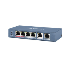 Switch de 4 puertos 10/100 POE (puerto 1 soporta Hi-PoE 60W)  60W + x2 UPLINK, para sobremesa
