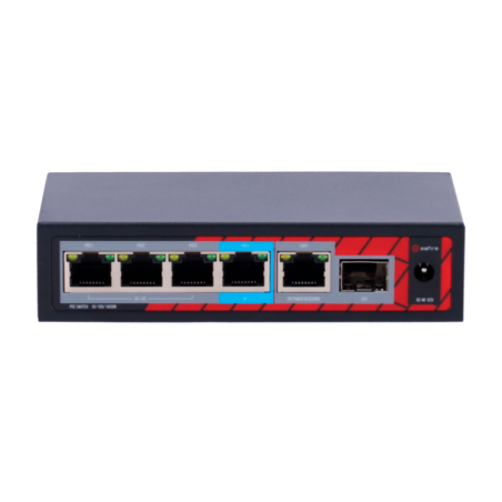 POE extender Switch 802.3af/at/bt 60W. 4x POE out Gb, 1x POE in Gb, 1xSFP