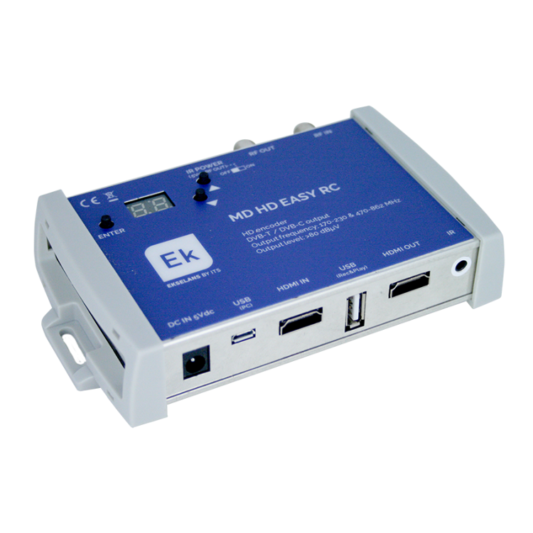 Modulador digital EKSELANS MD HD EASY RC - HDMI a COFDM/QAM HD, HDMI Loop, USB e IR