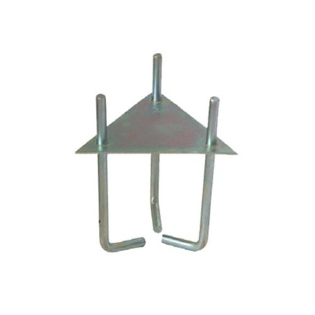 Base fija con garras para torre de 180mm,placa de 230x4mm, enlace enroscado W 3/8