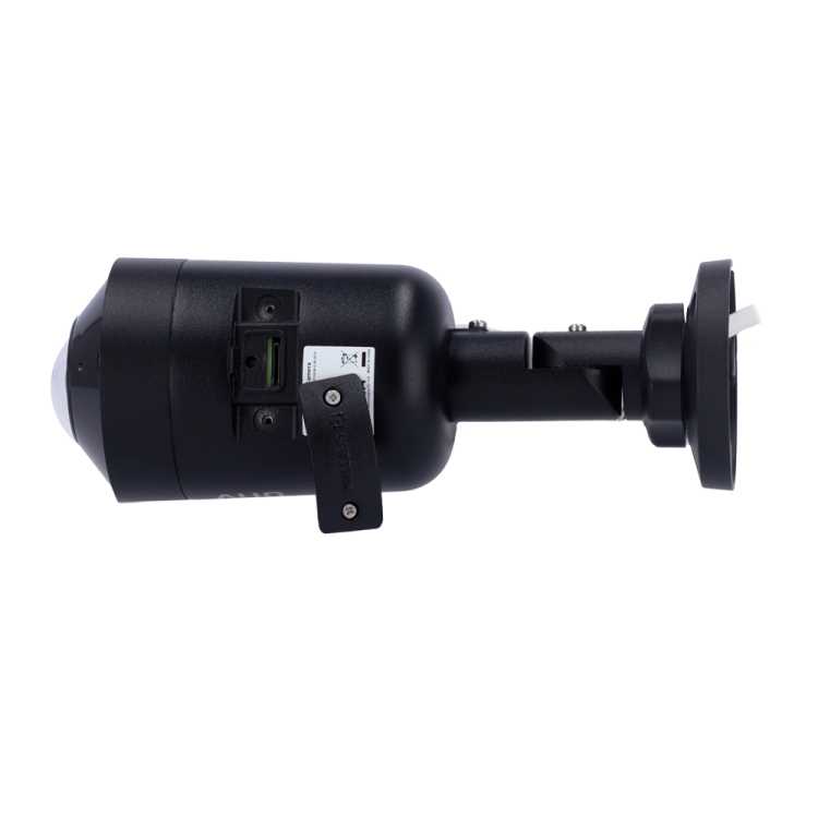 Cámara IP bullet, 5Mpx, IR 20mts, 1/2.7", 1.6mm, IP67, Ultra265H, Gran angular, Audio bidireccional.