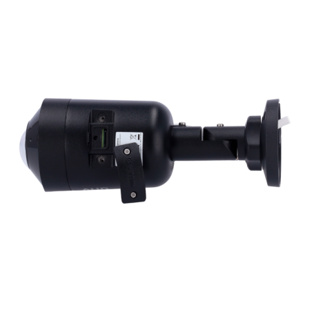 Cámara IP bullet, 5Mpx, IR 20mts, 1/2.7", 1.6mm, IP67, Ultra265H, Gran angular, Audio bidireccional.