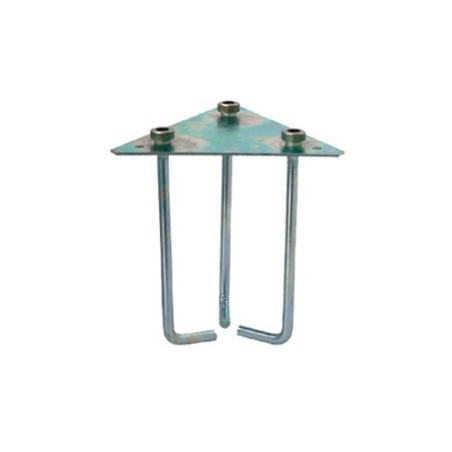 Base fija con garras para torre de 180mm reforzada, placa de 300x4mm, enlace enroscado W7/8