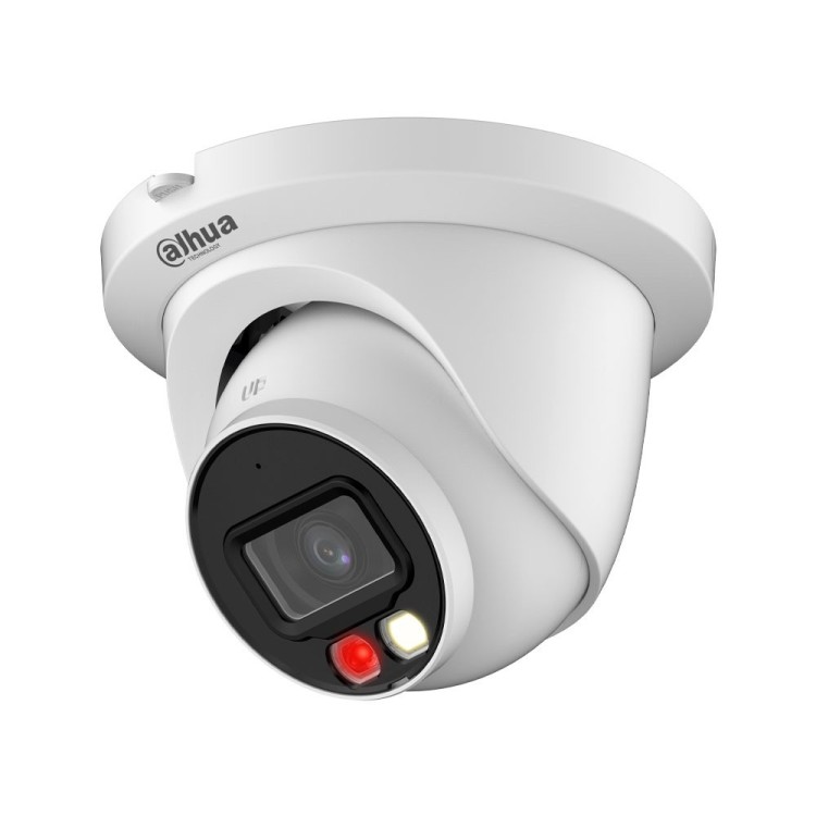 Cámara IP domo, 4Mpx, Iluminación blanca 30mts, fija 2.8mm, H265+, PoE802,3af, IP67