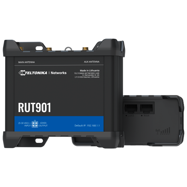 Router 4G Industrial 2,4Ghz x4 10/100, Dual SIM 4G (LTE) Cat 4 hasta 150Mbpsm 1x Entrada + 1x Salida Digital