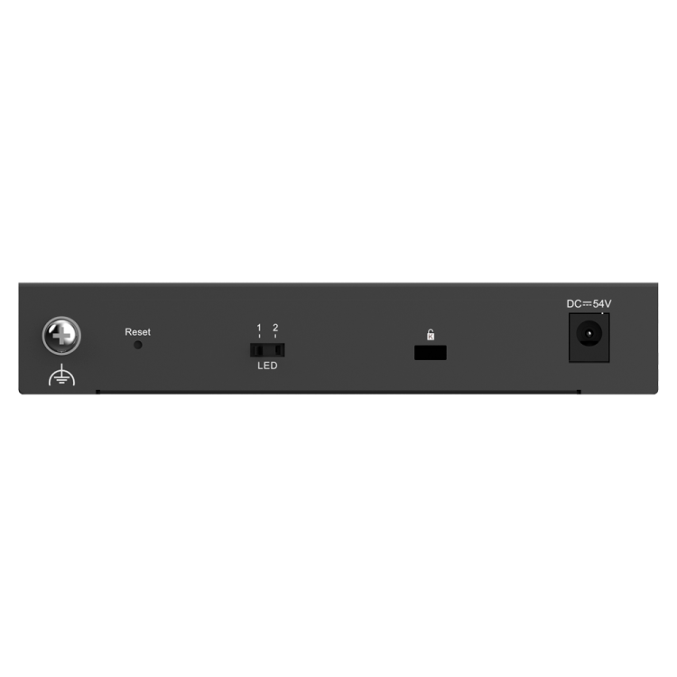 Switch Gestionable, x4 puertos Gigabit PoE 802.3af/at, 54W, x2 puertos Uplink, x1 SFP Combo