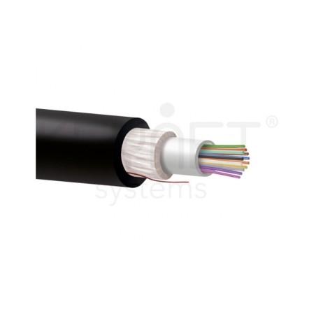 Cable 24F G657a2, monomodo, holgada, LSZH, CPR-CCA, para exterior (PE negro). Bobina 2000mts/Corte