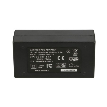 Adaptador POE 24V, 0,5A, 12W, AC cable incluido