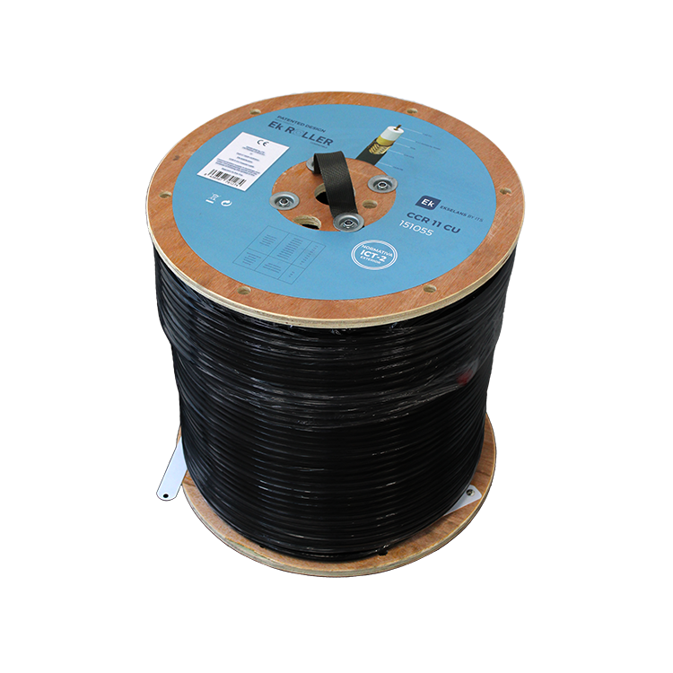 Cable coaxial EKSELANS CCR 11 CU - 300 m, cobre, Clase A, ICT-2, negro