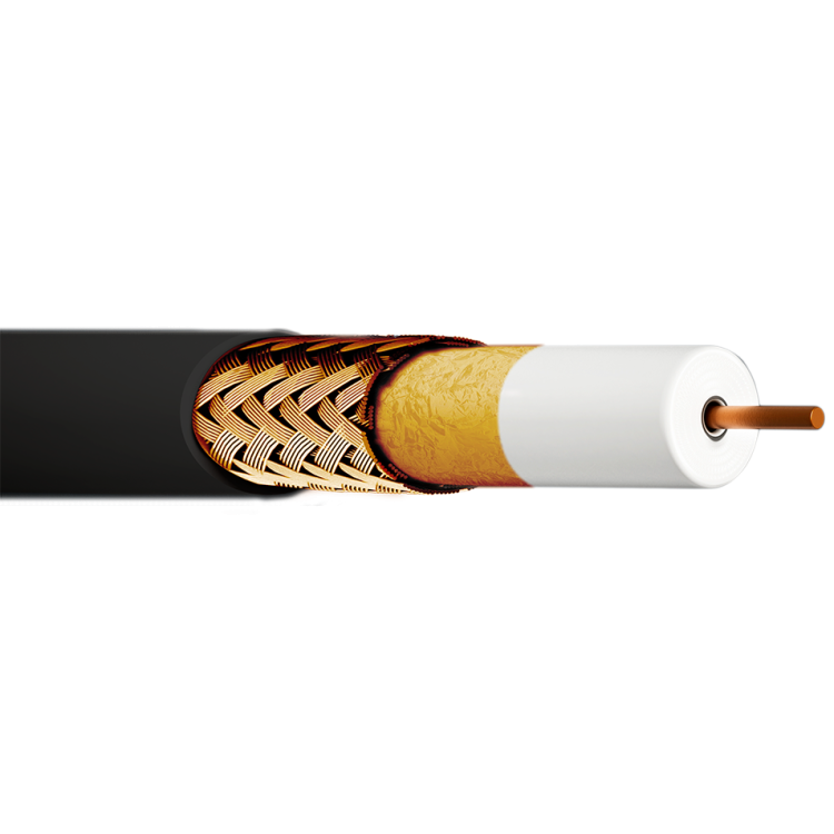Cable coaxial EKSELANS CCR 96N+ - 100 m, cobre, Clase A, PE exterior