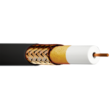 Cable coaxial EKSELANS CCR 96N+ - 100 m, cobre, Clase A, PE exterior