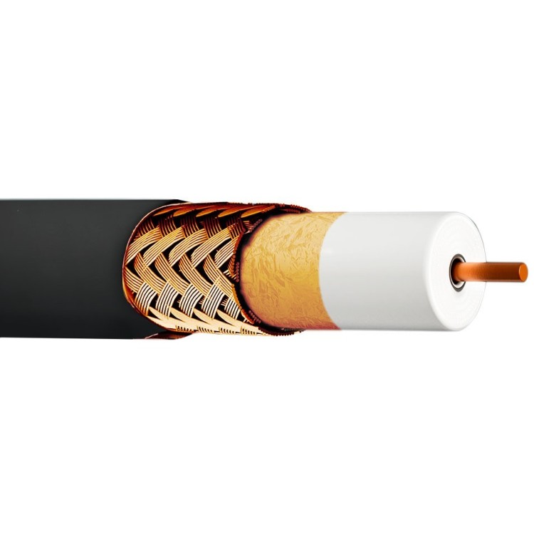 Cable coaxial EKSELANS CCR 11 CU - 300 m, cobre, Clase A, ICT-2, negro