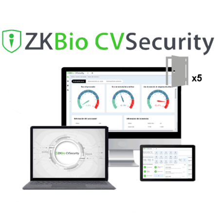 Software control de accesos ZKTeco ZK-SOF-BIOCV-5 - 5 puertas, 30000 usuarios, web, TCP/IP, Wi-Fi