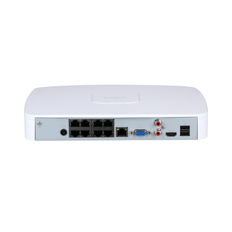 NVR 8ch IP PoE+ hasta 12Mpx, 144Mbps, H.265, 1 HDD