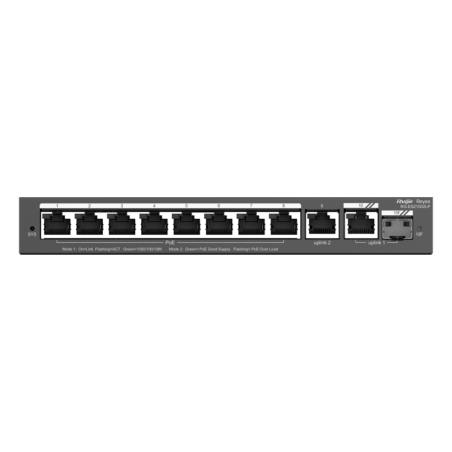 Switch Gestionable, 8 puertos Gigabit PoE 802.3af/at, 120W, x2 UPLINK, 1x SFP