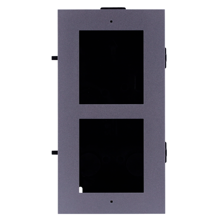 Panel frontal y caja de empotrar, hasta 2 módulo. Específica para videoporteros Hikvision.