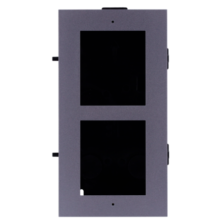 Panel frontal y caja de empotrar, hasta 2 módulo. Específica para videoporteros Hikvision.