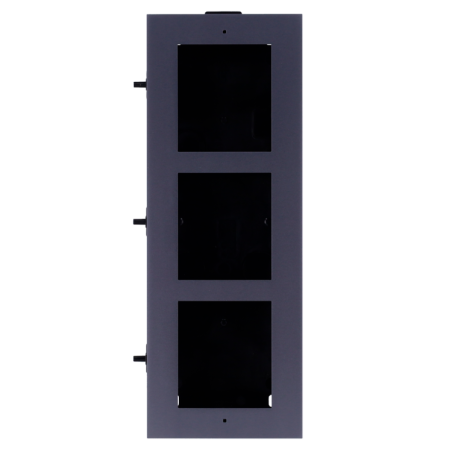 Panel frontal y caja de empotrar, hasta 3 módulos. Específica para videoporteros Hikvision.