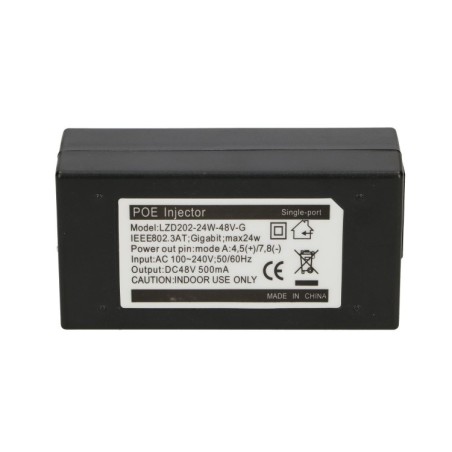Adaptador POE 48V, 24W, 0.5A. Gigabit