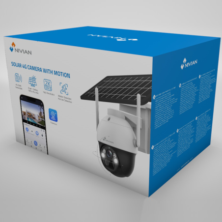 Cámara IP PTZ 4G, 2K 3MPx, IR 30mts, 4mm, H.265. Exterior IP66