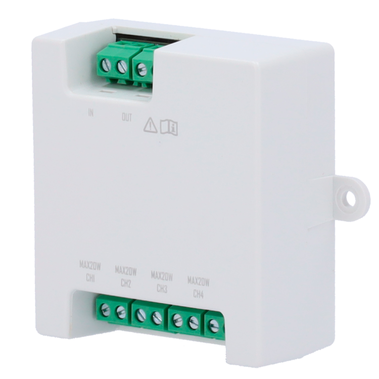 Distribuidor de planta 2 hilos Hikvision. 2in/out para cascada. 4 salidas para monitores