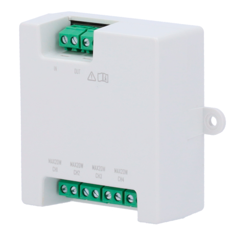 Distribuidor de planta 2 hilos Hikvision. 2in/out para cascada. 4 salidas para monitores