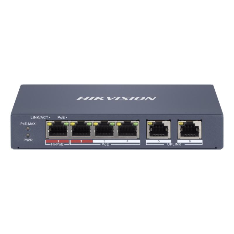 Switch Smart PoE Hikvision DS-3E1106HP-EI - 60W