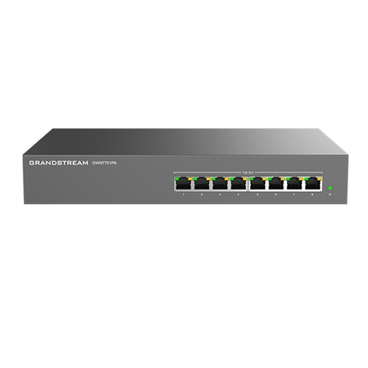 Switch GWN7701PA Grandstream - 8 puertos PoE+ y montaje rack