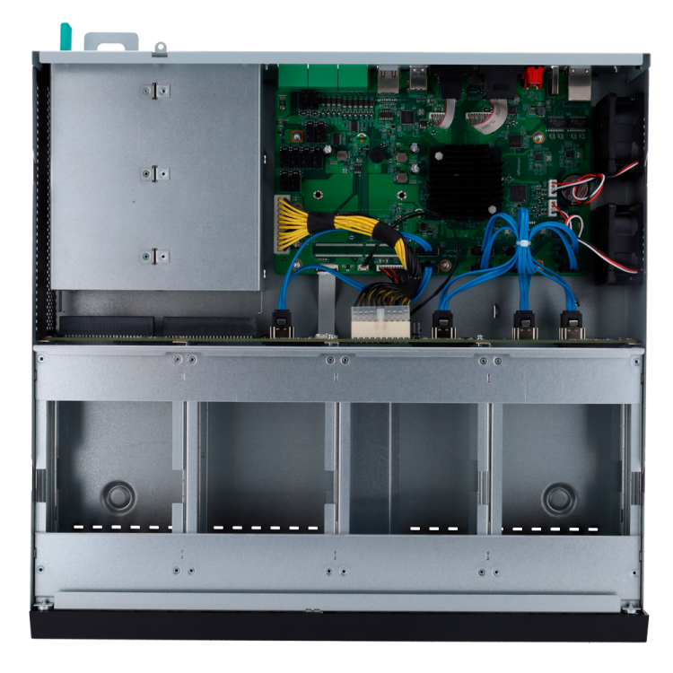 NVR 64ch IP hasta 32Mpx, 384Mbps, H.265+, 8 HDD