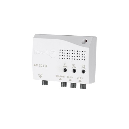 Central Banda Ancha 2E (UHF-BIII/DAB) y 1 salida. G: 30/38dB - 108dB.