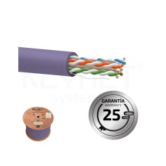 Cable Cat6 U/UTP BC 23AWG-0,54mm CPR-Cca s1a,d1,a1 caja+carrete 500mts violeta
