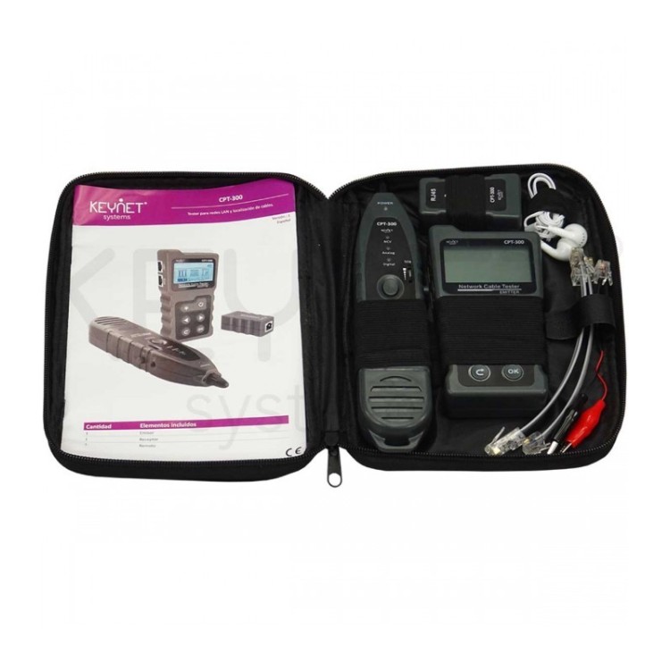 REACONDICIONADO | Comprobador y localizador par trenzado RJ45 y RJ11 2 piezas, sonda, voltaje PoE