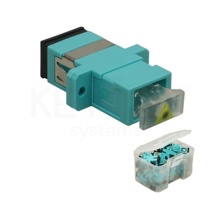 Adaptador fibra SC-SC PC MM OM3 Multimodo Sx Simplex aqua